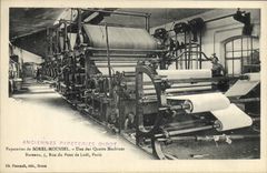 VINTAGE POSTCARD Press Printing works Paper mills Didot Sorel Moussel Street of the Bridge of Lodi Paris One of the four machines