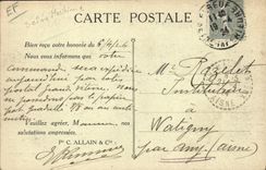 Trabajos de impresión de Allain de la prensa de la POSTAL de la VENDIMIA Elbeuf un callejón del almacén a los papeles