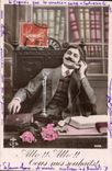 VINTAGE POSTCARD Telephone Man