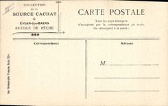 Vuelta del barco de la POSTAL de la VENDIMIA de la fuente de Cachat del pecado de Evian les Bains