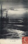 CPA Bateau le soir