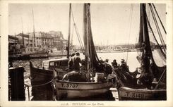 Barco de Toulon de la POSTAL de la VENDIMIA el puerto