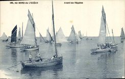 CPA Bateau Avant les regates