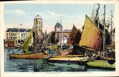 Barco de Dunkirk de la POSTAL de la VENDIMIA el asimiento de los pecadores