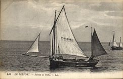 Barco de la POSTAL de la VENDIMIA del pecado Treport