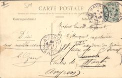 Barco de la POSTAL de la VENDIMIA del pecado saliente del Le Havre portuario