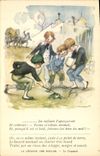 CPA Illustrateur Poulbot Victor Hugo La legende des siecles Le Crapaud Grenouille