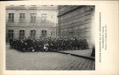 VINTAGE POSTCARD school Colony of the 12th district Paris Villeblevin Return to the town hall of 12th