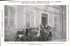 VINTAGE POSTCARD Orphan of the war Quay of Orleans Paris agricultural and domestic Colony