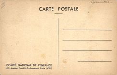 CPA Enfance Les deux taureaux et la grenouille 