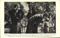 CPA Le general Malleterre glorieux mutile de guerre de la Marne Orpheline Colonie de Saint Jean Cap Ferrat 