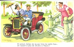 CPA Fantaisie Illustrateur Automobile Jean Chaperon