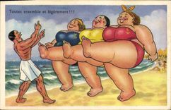 CPA Fantaisie Illustrateur Femmes fortes