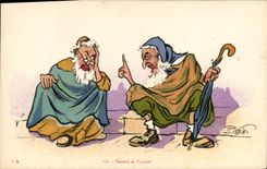 VINTAGE POSTCARD Fantasy North Africa Illustrator Yacoub and Youssef