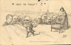 CPA Fantaisie Illustrateur A qui le tour