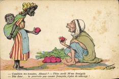 VINTAGE POSTCARD Fantasy North Africa Illustrator How much your Ahmed tomatos