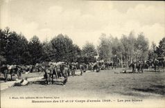 CPA Militaria Manoeuvres des 13 et 14eme corps d'armee 1909 Les pas bileux 