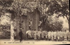 VINTAGE POSTCARD Militaria Camp of Sathonay the wall