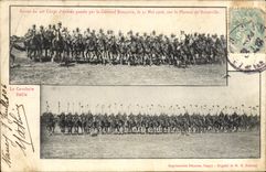 VINTAGE POSTCARD Militaria Re-examined of the 20th army corps passed by General Bailloud Plate of Malzeville