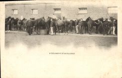 VINTAGE POSTCARD Militaria 4th artillery Horses regiment