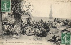 CPA Militaria Scenes de Manoeuvres Casse Croute des officiers