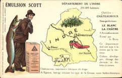 CPA Emulsion Scott Poisson Departement Indre Chateauroux Le Blanc La Chatre