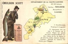 VINTAGE POSTCARD Emulsion Scott Poisson Department Haute-Garonne Toulouse St Gaudens