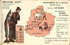 VINTAGE POSTCARD Emulsion Scott Poisson Sarthe Department Mans Mamers the Arrow Horse