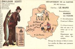 VINTAGE POSTCARD Emulsion Scott Poisson Sarthe Department Mans Mamers the Arrow