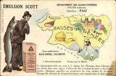 CPA Emulsion Scott Poisson Departement Basses-Pyrenees Pau