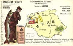 VINTAGE POSTCARD Emulsion Scott Poisson Department Gers Auch Mirande Condom