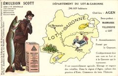 CPA Emulsion Scott Poisson Departement Lot & Garonne Agen