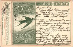 VINTAGE POSTCARD Shorthand Duploye Bird TOP