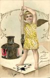 CPA Fantaisie Enfant Encre Plume 