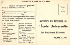 CPA Paris Ecole universelle Inscription des eleves et expedition des cours