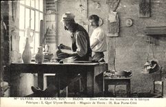 VINTAGE POSTCARD House Ulysses E Blois Balloon In the workshop of the turners of the Quai Ulysse Besnard Rue Porte Cote factory