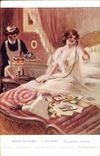 VINTAGE POSTCARD Fantaisie Telephones Living room of Paris Guillaume the alarm clock