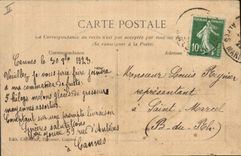 VINTAGE POSTCARD Bateau Fishes Cannes the Barques port of sin