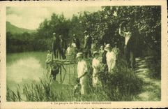 VINTAGE POSTCARD a corner of the new ground God's people