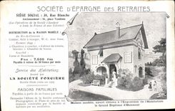 VINTAGE POSTCARD Company of Saving of the retirements White Street model House