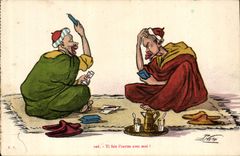 CPA Fantaisie Illustrateur Tu fais l'cartes avec moi 