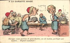 VINTAGE POSTCARD Fantasy Illustrator With the Arab gargotte