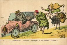 VINTAGE POSTCARD Fantasy Automobile Toumoubile Illustrator Ass Mule