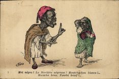 VINTAGE POSTCARD Fantasy Illustrator Me negro the moukere Negress