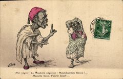 VINTAGE POSTCARD Fantasy Illustrator me Negro