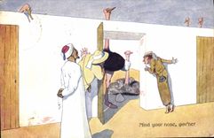 CPA Fantaisie Illustrateur Autruche 