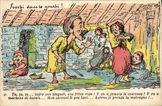 VINTAGE POSTCARD Fantasy Illustrator Furbished in the gourbi