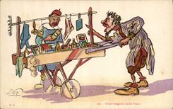 VINTAGE POSTCARD Fantasy Illustrator department store kif kif Paris