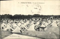 VINTAGE POSTCARD Militaria Camp of mailly a corner of the camping