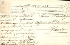 Campo de Militaria de la POSTAL de la VENDIMIA mailly de una esquina de acampar